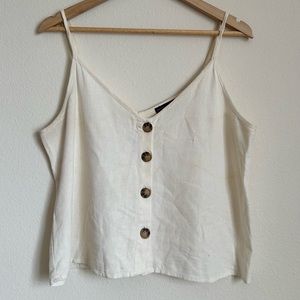 Cotton On Button Down Tank in Cream